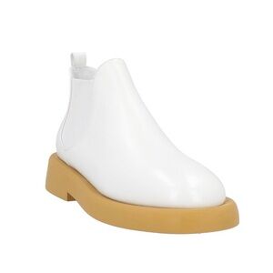 Marsell White Leather Chelsea Boot with Tan Platform Sole